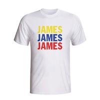 james rodriguez colombia player flag t shirt white