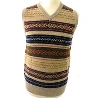 Jack Wills Size M High Quality Soft and Luxurious Pure Wool Multicoloured Sleeveless Jumper