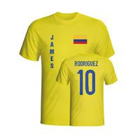 james rodriguez colombia flag t shirt yellow kids