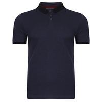 jacquard cotton polo shirt in blue kensington eastside