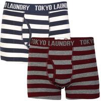 jamie boxer shorts in oxblood and blue tokyo laundry