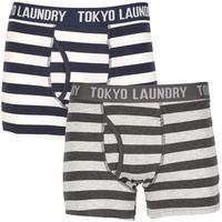 jamie boxer shorts in grey and blue tokyo laundry