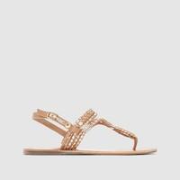 JANE WOVEN METALLIC Toe-Post Sandals