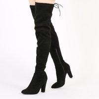 Janine Over the Knee Boots Faux Suede, Black