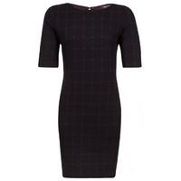 JACQUARD GRID SHIFT DRESS