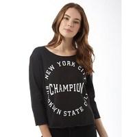 Jacqueline De Yong Womens Freak 3/4 Length Sleeve Sweatshirt Black