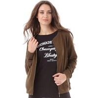 jacqueline de yong womens case bomber sweatshirt dark olive