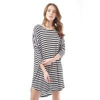 Jacqueline De Yong Womens Spirit 3/4 Stripe Dress Cloud Dancer 1