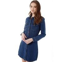 Jacqueline De Yong Womens Juicy Long Sleeve Denim Dress Medium Blue Denim