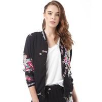 jacqueline de yong womens yukata rib bomber black