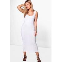 Jane Basic Midaxi Dress - white