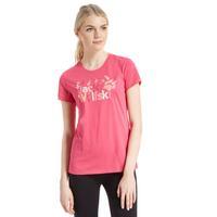 jack wolfskin womens brand t shirt pink pink