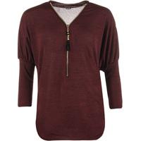 Janis Knitted Batwing Top - Wine