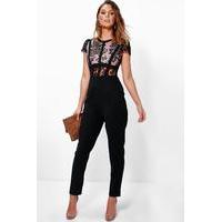 Jane Lace Corsetry Bodice Jumpsuit - black