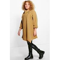 jayne wrap drape collar coat camel