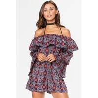 Jade Multi Patterned Bardot Playsuit