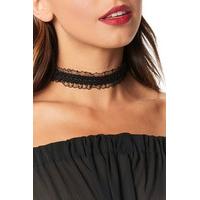Janet Black Frill Lace Choker Necklace