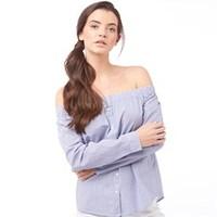 Jacqueline De Yong Womens Quint Off The Shoulder Top Cloud Dancer