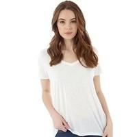 Jacqueline De Yong Womens Spirit V-Neck Top Cloud Dancer