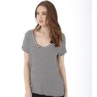 jacqueline de yong womens spirit stripe v neck t shirt cloud dancer 2