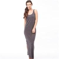 jacqueline de yong womens zada long dress dark grey melange