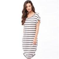 Jacqueline De Yong Womens Zada Stripe Dress Cloud Dancer 2