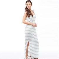 jacqueline de yong womens zada stripe long dress cloud dancer 2