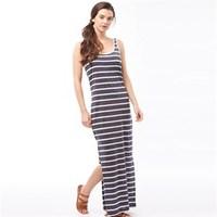 Jacqueline De Yong Womens Zada Stripe Long Dress Mood Indigo