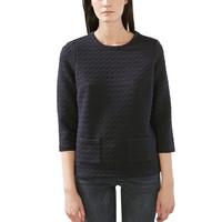 Jacquard Sweatshirt with 3/4-Length Sleeves