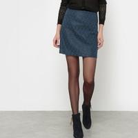 jacquard skirt with metallic fibre detail