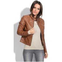 jacqs jacket alba womens leather jacket in brown