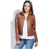 jacqs jacket april womens leather jacket in brown