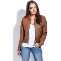 jacqs jacket anita womens leather jacket in brown