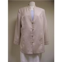 Jacques Vert oatmeal polyester jacket size 18 Jacques Vert - Size: 18 - Cream / ivory - Smart jacket / coat