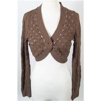 Jack Wills Brown Wool Blend Shrug Cardigan Size 12