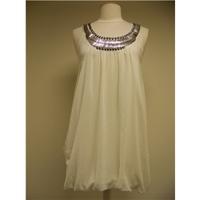 Jaune Rouge cream polyester dress with jewelled collar, size S Jaune Rouge - Cream / ivory - Sleeveless