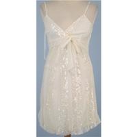 Jane Norman, size 8 cream sequinned mini dress