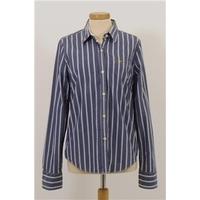 Jack Wills Size: Large Grey and Blue Striped Shirt