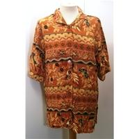 jaeger 10 patterned jaeger size 10 multi coloured short sleeved shirt
