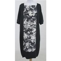 jaeger size 12 black mix silk dress