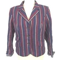 Jack Wills Rare Navy Burgundy Preppy Striped Blazer Size 12