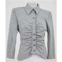 Jacques Fath size small grey gathered front blouse