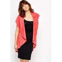 jacquard open front long line cardigan