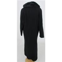 jacques vert size 10 black smart full length coat