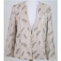 Jacques Vert, size 18 golden beige feather print jacket