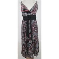 Jaeger, size 12 black, pink & cream swirl print dress