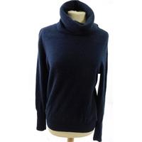 Jaeger Size L High Quality Soft and Luxurious Pure Cashmere Navy Jumper