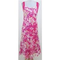 Jacques Vert size 12 pink mix long sleeveless dress