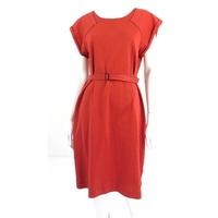 Jaeger Size 16 Bright Red Belted Midi Dress