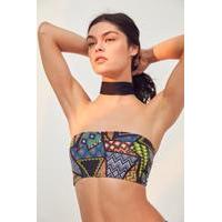 jaded london geometric print choker neck bikini top assorted